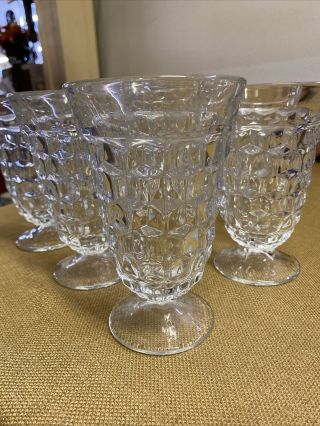 8 Fine Fostoria American Clear Glass Iced Tea Goblet 5 3/4 " Glasses Footed Flare