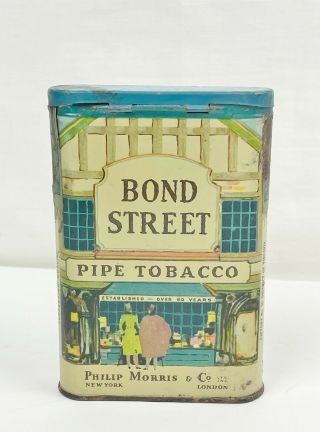 Vintage Bond Street Pipe Tobacco Pocket Tin - Empty