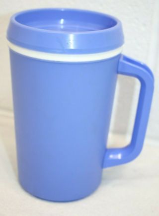 Vintage 20 Oz Aladdin Insulated Travel Coffee Cup Mug W/ Lid Light Blue