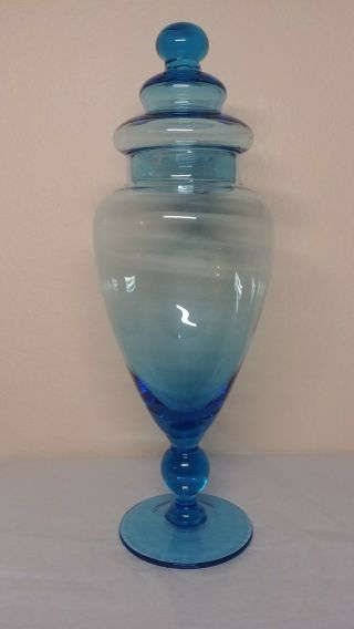 Empoli Glass Apothecary Jar Blue