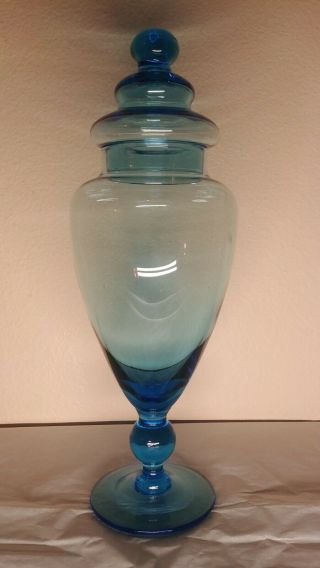 Empoli Glass Apothecary jar Blue 2