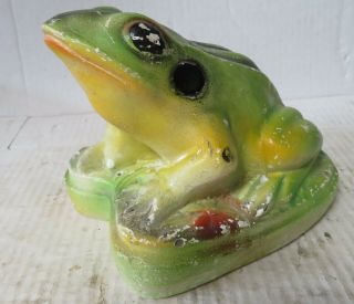 Vintage 1940’s Chalk Ware Frog Carnival Prize Hand Painted Figurine 5 - 1/4 " Tall