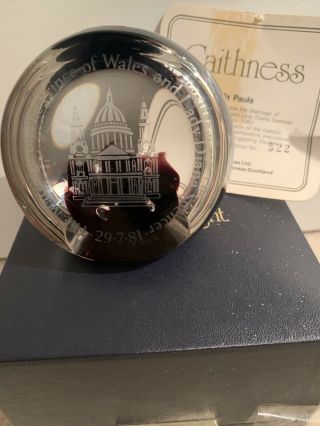 Caithness Glass Paperweight St Pauls Ltd Edition With Orinal Box