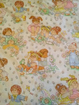 Vintage 1983 Cabbage Patch Kids Twin/ Full Flat Sheet Only 90” X 84” Vguc