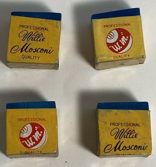 Vintage 4 Loose Professional Willie Mosconi Pool Que Chalks (only 1 Looks)
