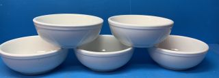 5 Vintage Soup/ Cereal Bowls 5 3/4” Restaurant Style Heavy Duty