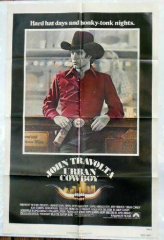 1980 Urban Cowboy Movie Poster Orig.  Folded Sharp Picture Of The Young Travolta
