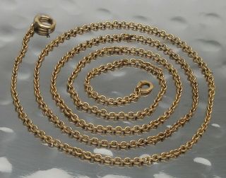 18 1/2 " Vintage 12k Gold Filled 1.  5 Mm Round Link Chain Necklace -