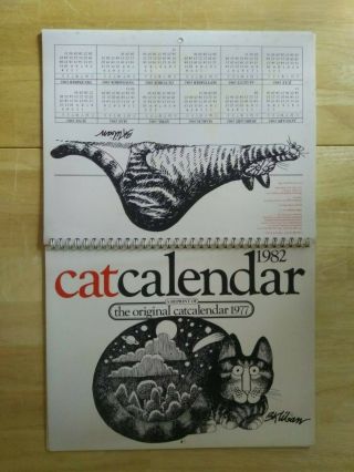 Vintage B Kliban Cat 1982 Calendar A Reprint 1977 8.  5 " X 11 "