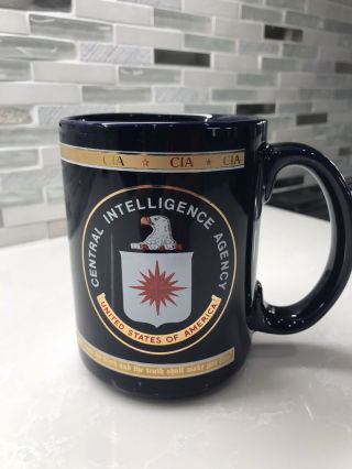 Vintage Cia Central Intelligence Agency Logo Seal Coffee Mug With Credo