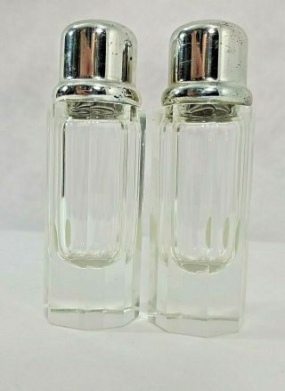 Collectible Vintage Salt & Pepper Shaker F.  B.  Rogers Crystal 4.  5.  Inches Tall
