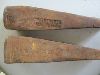Vintage 2 Heat Treated Wood Splitting Wedges Warren - Teed Weighs 5lbs About 4lbs