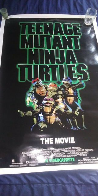 TEENAGE MUTANT NINJA TURTLES THE MOVIE VHS POSTER 27x41 1985 2