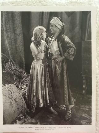 Rudolph Valentino And Vilma Banky Vintage Photo Son Of The Sheik