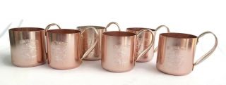 Smirnoff Mugs Cups Moscow Mule Set Of 6 Vintage Copper Tone Aluminum Hong Kong