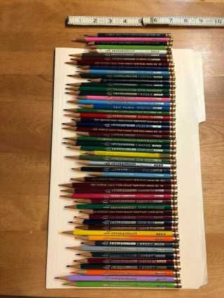 50,  Vintage Eagle & Berol Verithin Colored Pencils - 18 Diff.  Colors/metal Ends