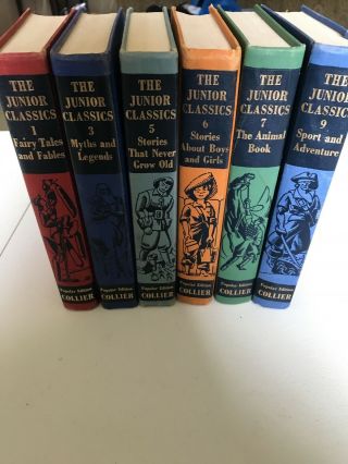 Collier Vintage The Junior Classics 1958 Volumes 1 3 5 6 7 9
