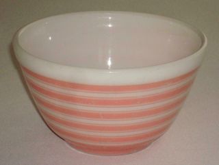 Vintage 1 - 1/2 Pt Pyrex Pink White Striped Mixing Nesting Bowl 401