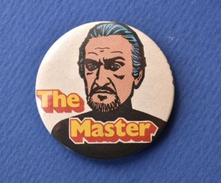 Vintage Dr Who The Master Tin Pin Badge Promo Bbc Tv Doctor Sugar Smacks 1971