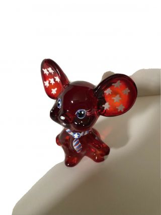 Fenton Art Glass Americana Mouse Figure Figurine Signed,