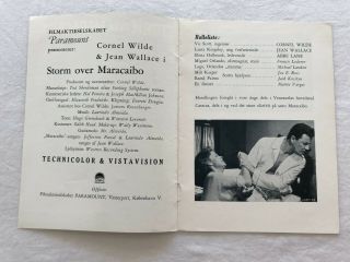 Maracaibo Cornel Wilde,  Jean Wallace,  Abbe Lane 1958 Danish Movie Program 3