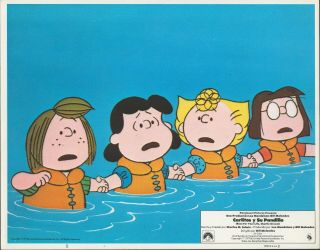 Race For Your Life Charlie Brown 1977 Paramount 11x14 Cartoon Lobby Card Peanuts