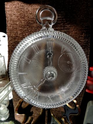 Vintage Imperial Glass Pocket Watch Covered Candy Dish Htf