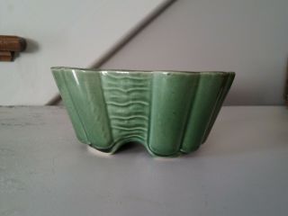 Vintage Pottery Green Oval Planter Usa 413 6