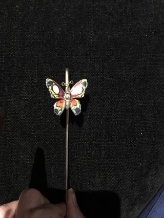 Brass & Enamel Vintage Art Deco Butterfly Bookmark