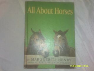 Vintage Hardback Book All About Horses Marguerite Henry