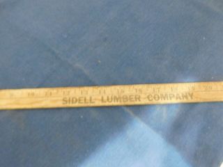 Vintage Wood Yardstick Sidell Lumber Company Sidell,  Illinois 3