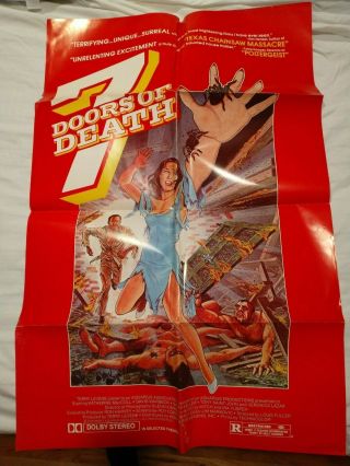 7 Doors Of Death A.  K.  A.  The Beyond 1981 1 - Sheet Horror Movie Marquee Poster Vg