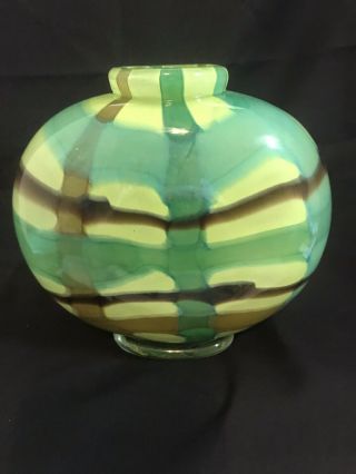 Dale Tiffany Favrile Art Glass Hand Blown Mcm With Sticker