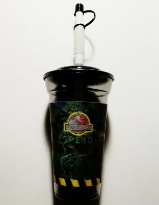 Vintage 2001 Jurassic Park Iii Spino 3d Lenticular Movie Theater Drinking Cup