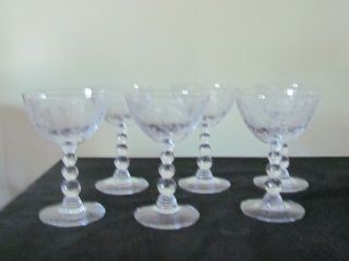 6 Duncan Miller First Love Cocktail Liquor Glasses 4 1/2 "