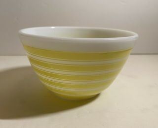 Vintage Pyrex 401 Yellow Rainbow Stripe Mixing Bowl 1 1/2 Pint