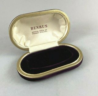 Vintage Benrus Hinged Watch Case Purple Crushed Velvet Art Deco