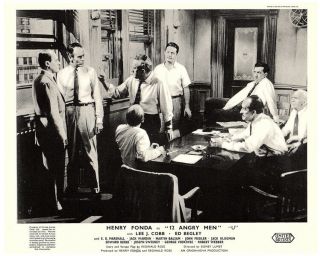 12 Angry Men Cult 8x10 Uk Lobby Card Henry Fonda Discusses With Men