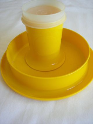 Vtg.  Tupperware 1317 - 8 Yellow Little Diners Kids Child Bowl W/ Lip&sippy Cup
