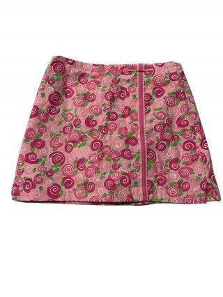 Vintage Lilly Pulitzer Skort Skirt Pink Snail Print Little Girls Sz 8 So Cute