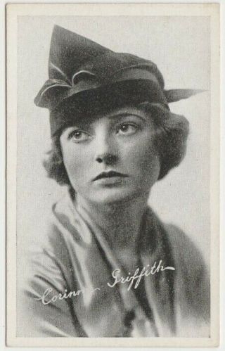Corinne Griffith Vintage 1910s Kromo Gravure Trading Card - Silent Film Star