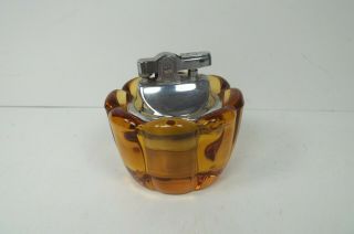 Viking Glass Cigarette Lighter MCM Amber Color 2