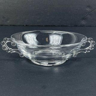 Vintage Imperial Clear Glass Candlewick Cream Soup Bowl Beaded Handles