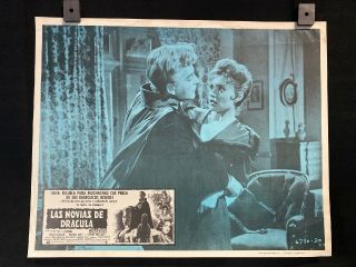 1960 Brides Of Dracula Peter Cushing Horror Mexican Lobby Card 14 " X11 "