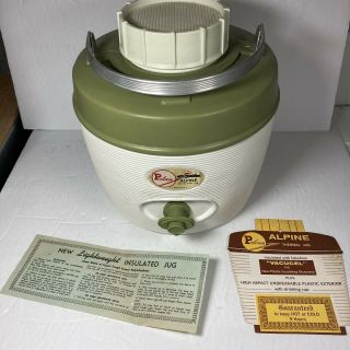 Poloron Alpine Gallon Picnic Jug Water Dispenser Cooler - Box Vintage