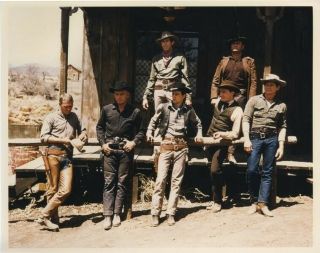 Magnificent 7 Yul Brynner Charles Bronson Steve Mcqueen Vintage Color Photo