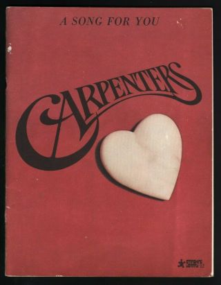 1972 Carpenters A Song For You - Vintage Guitar / Piano / Vocal Sheet Music Book