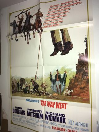 The Way West Movie Poster 1967 Kirk Douglas Robert Mitchum Western