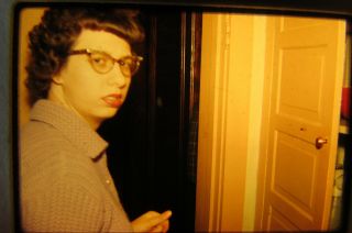 Vtg 1960s American Life 35mm Color Cat Eye Glasses Homely Girl 1962