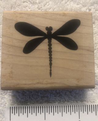 Vintage Paper Impressions 1999 Dragonfly E17 - 58 Rubber Stamp 2”x2.  25”